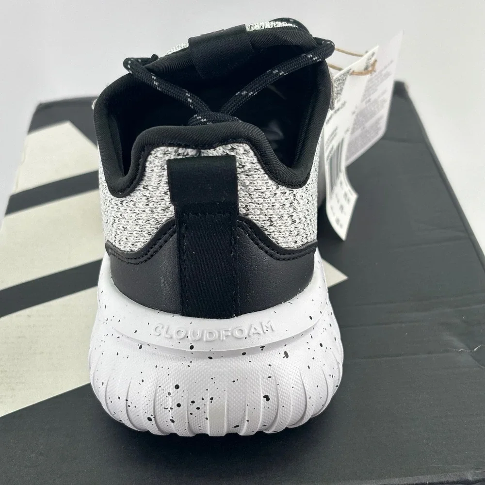 Adidas Kaptir Flow 2.0 Women 6.5 White Black Knit Cloudfoam JR8505 NIB Running
